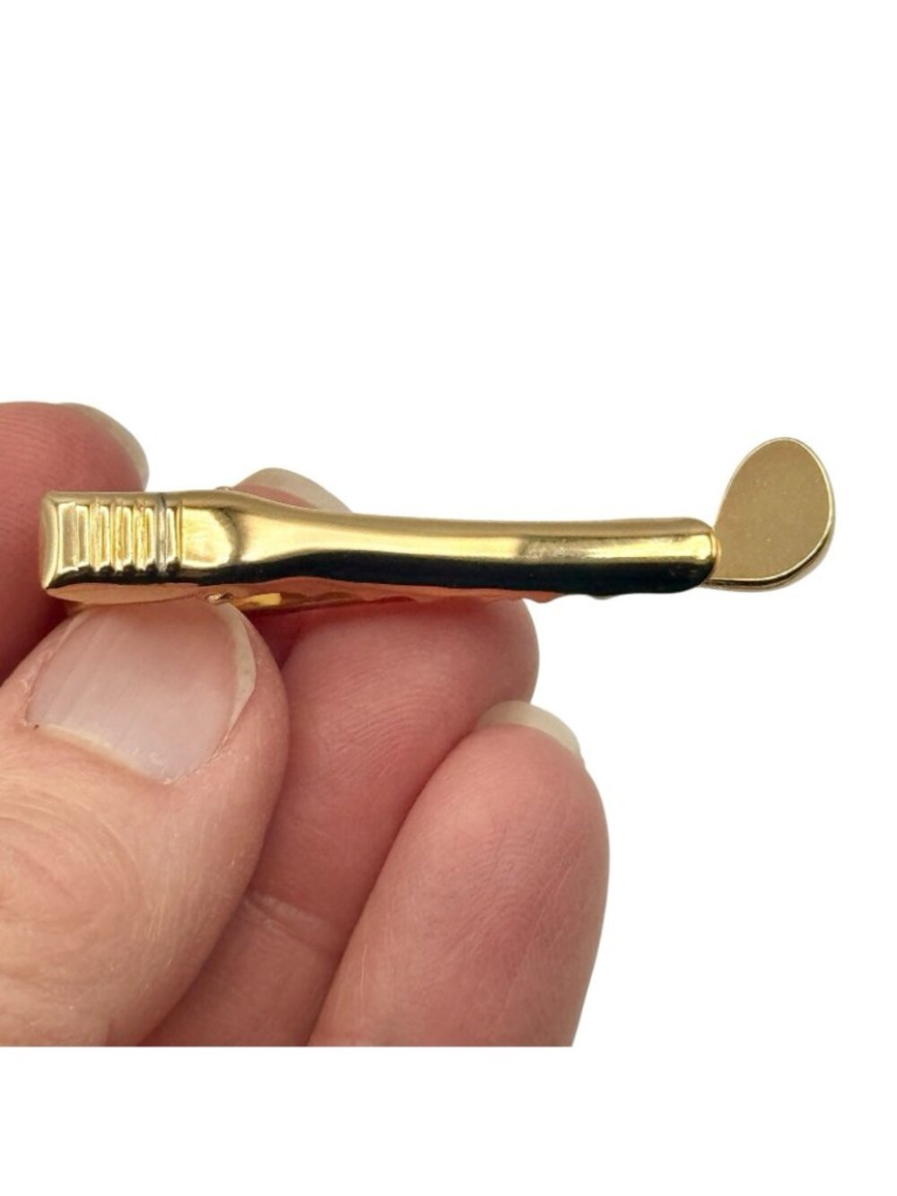 Vintage Golf Club Tie Clip Bar Driver Gold Tone Mid Century Driver - Picture 3 of 4